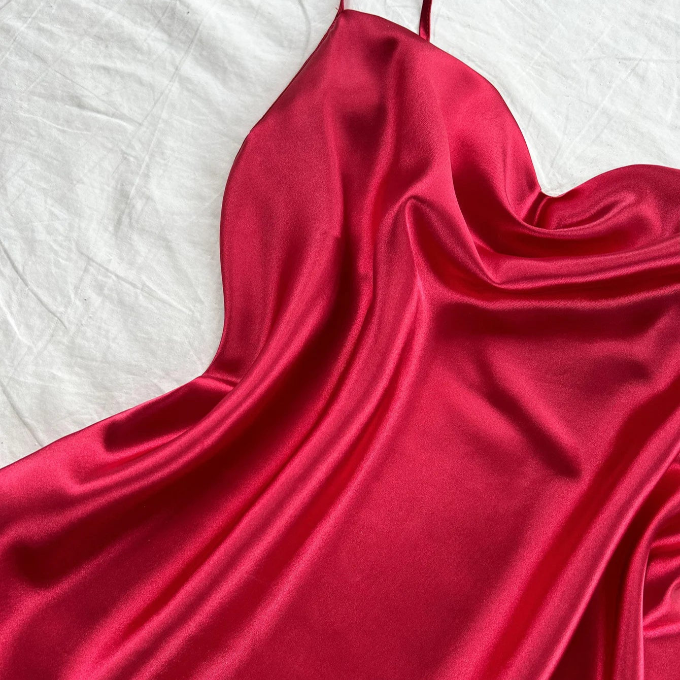 Eloria — Satin 3-Piece Pajama Set with Cowl-Neck Cami