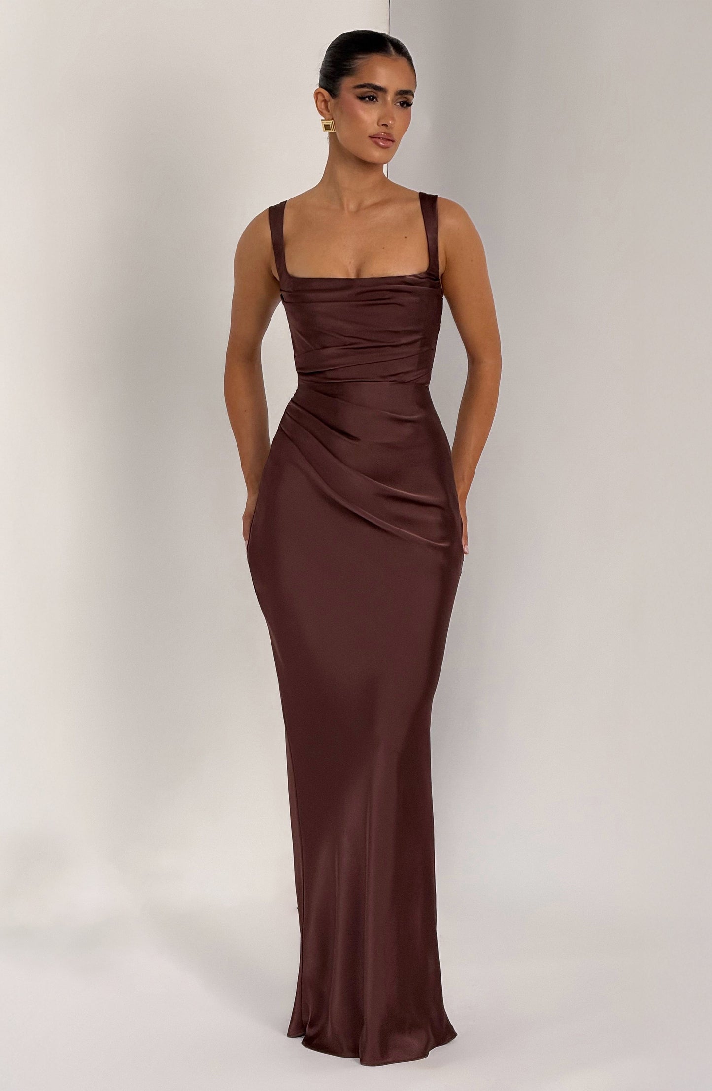 Virelia Maxi Dress - Plum Brown