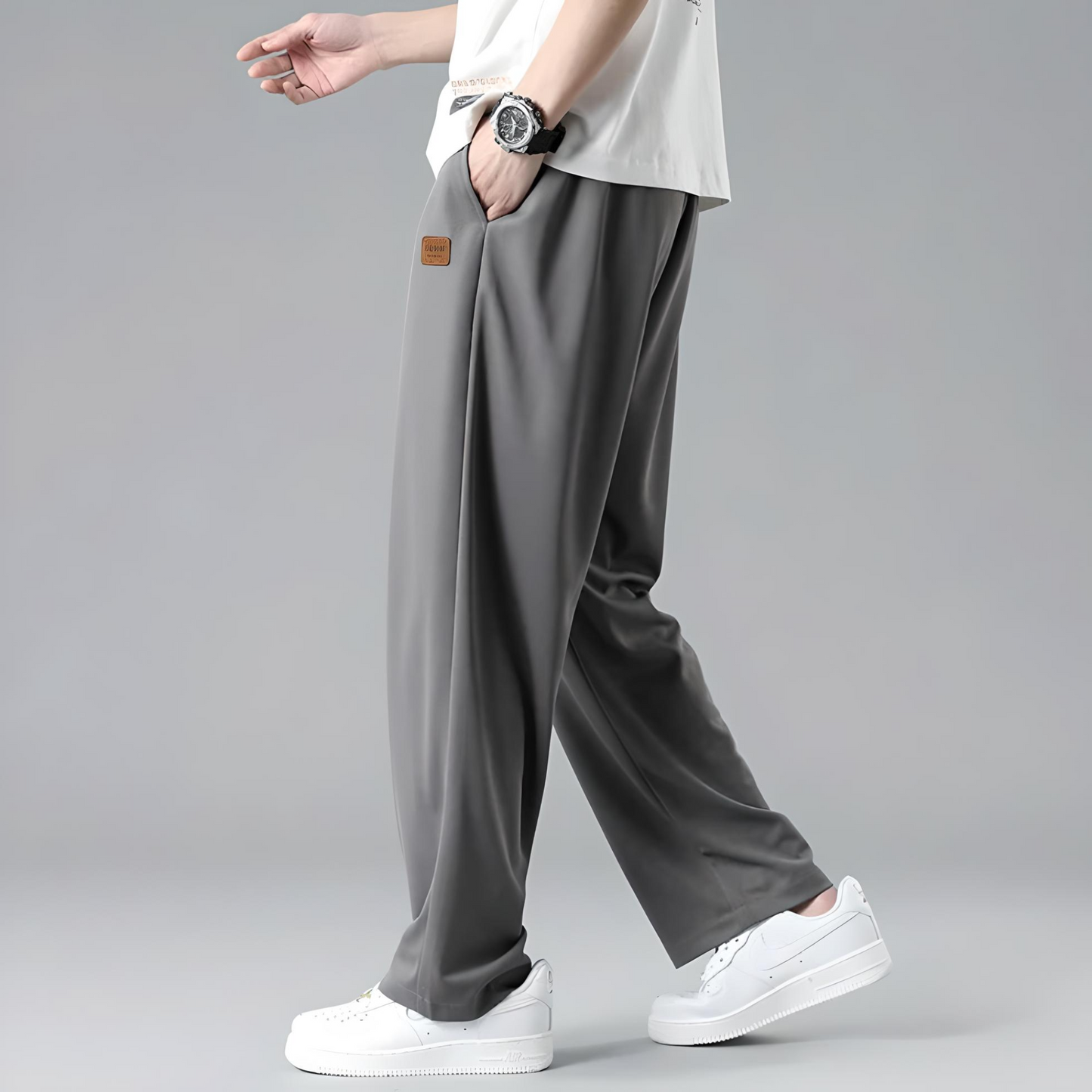 Ventari Men’s Breathable Comfort Pants — Straight-Leg Casual Fit