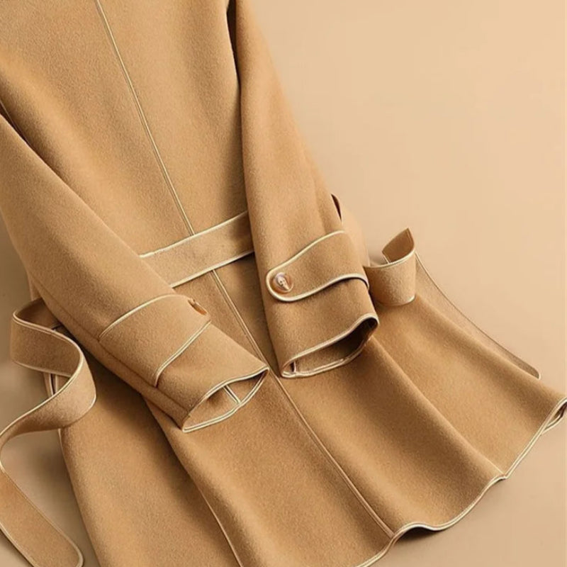 Sorrenna Cashmere Coat — Soft Blend with Adjustable Waist Belt for Warmth
