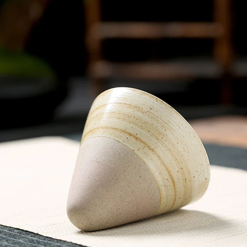Lamara — Vintage Cone Shaped Ceramic Espresso Cups with Holder