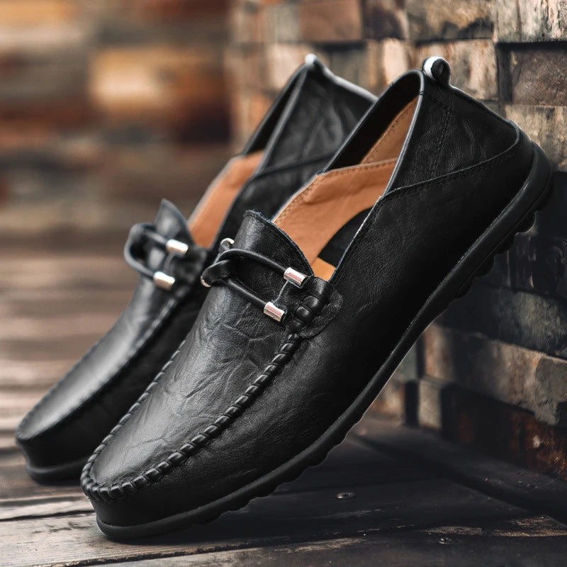Norvo — Genuine Leather Driving Loafers with Flexible Sole