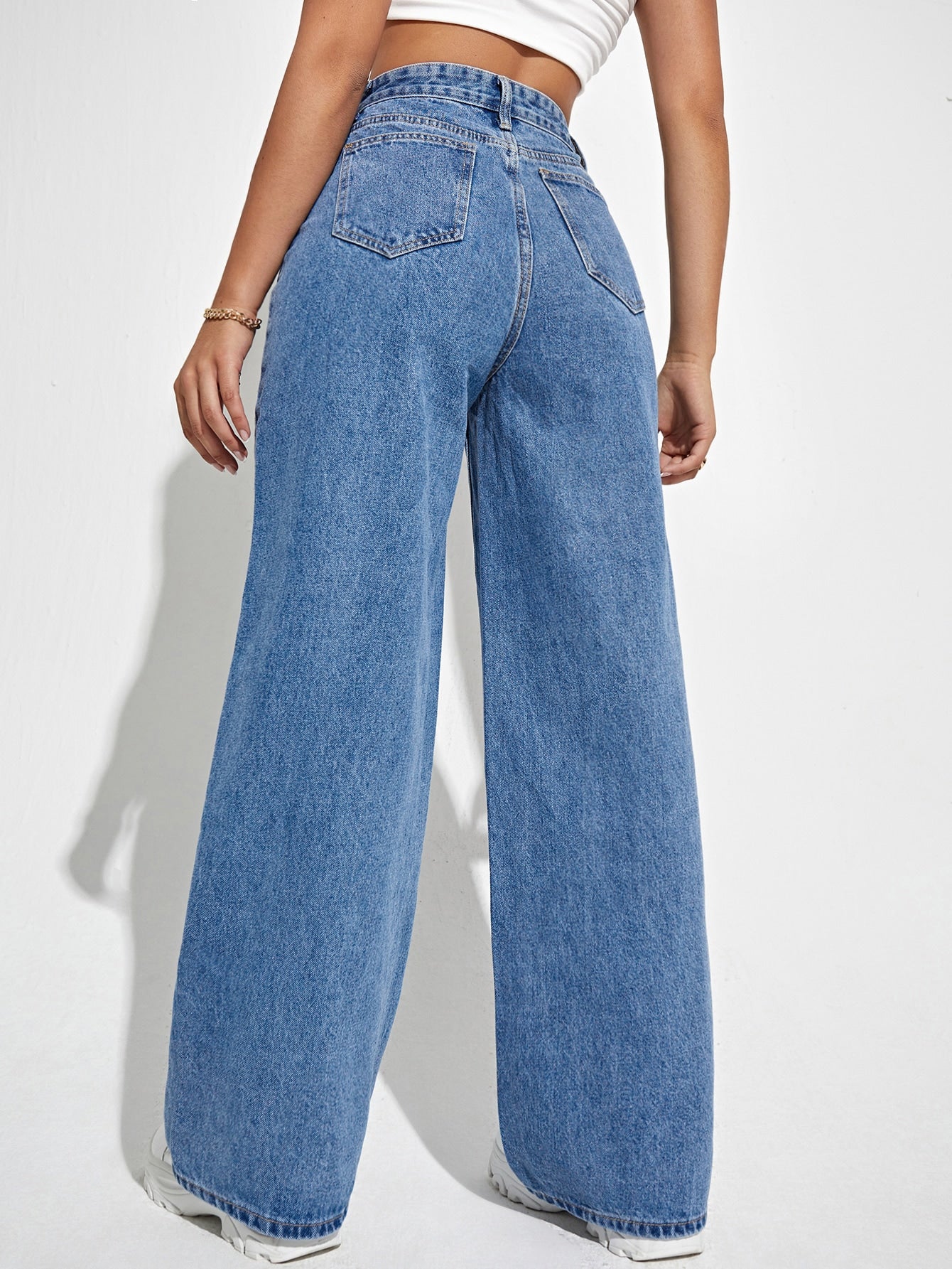 Marlenox — High-Rise Wide-Leg Denim Jeans with Soft Wash Finish