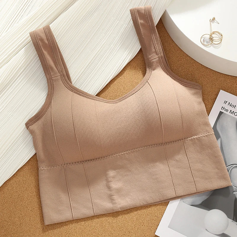 Elara Motion Core — Seamless Ribbed Sports Bra with Supportive Straps