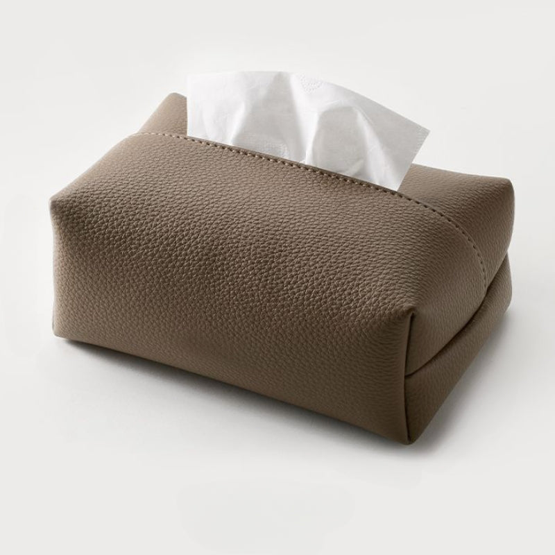 Larkon — Pebbled Faux Leather Tissue Holder with Minimalist Design
