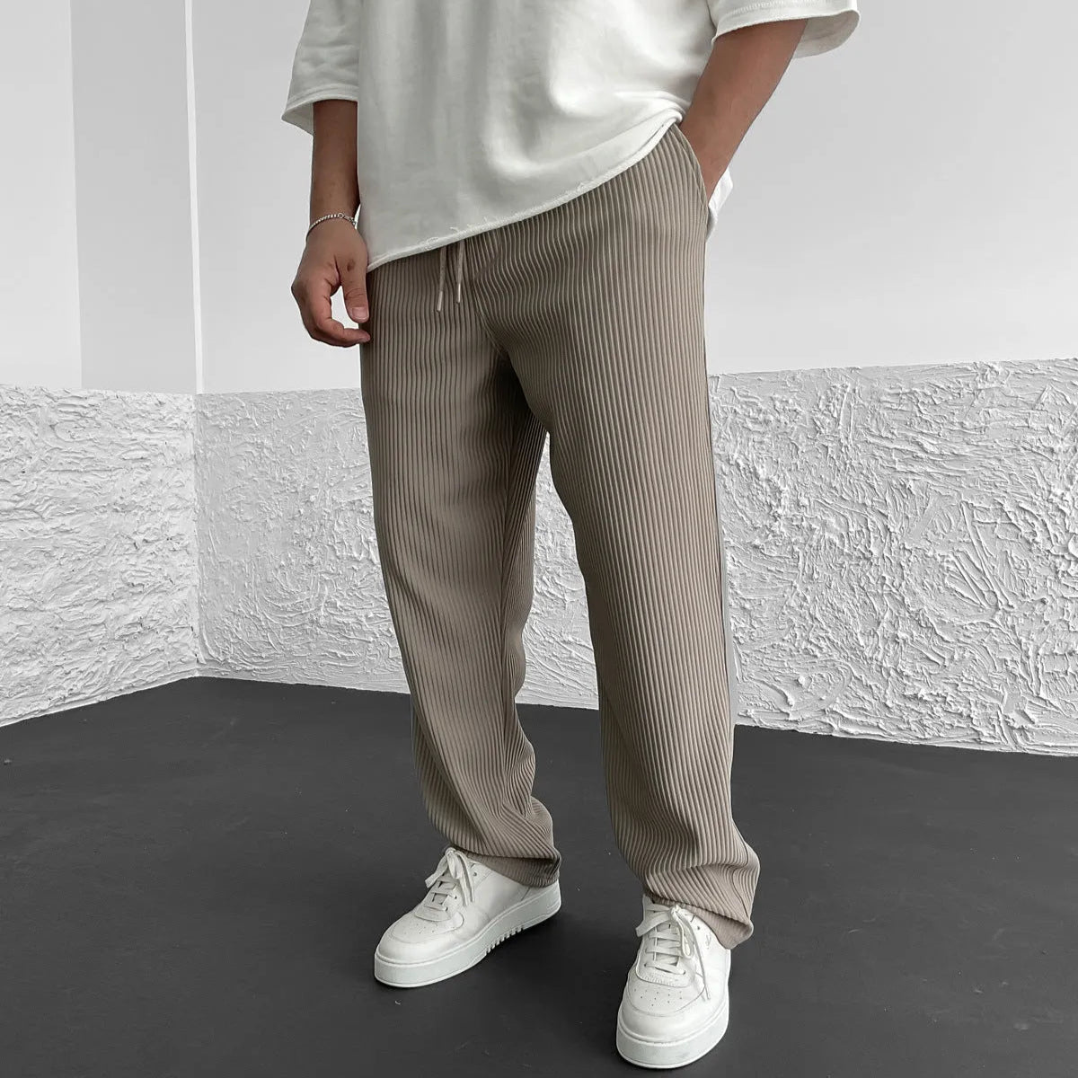 Norla — Soft Ribbed Knit Pants with Adjustable Waist for Comfort
