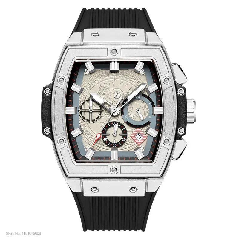 Azore — Aztec-Inspired Chronograph Watch with Silicone Strap