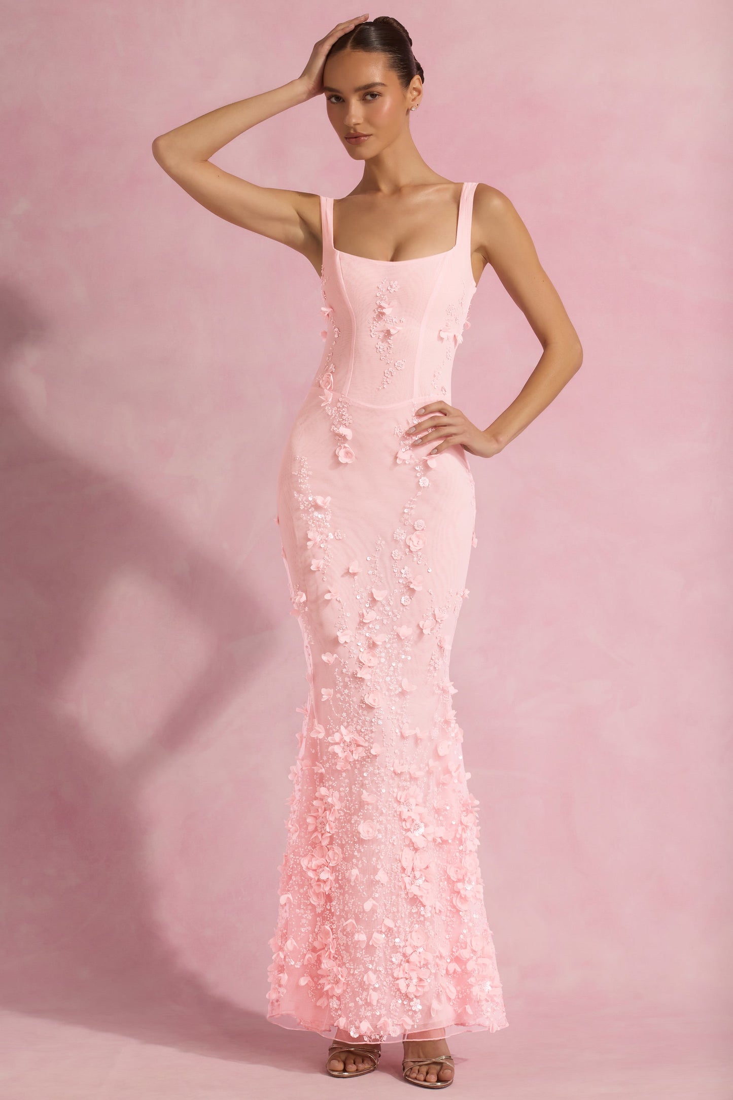 Vasanta Embellished Fishtail Corset Gown Pink™ — Own Every Room with Unforgettable Glamour and Effortless Confidence