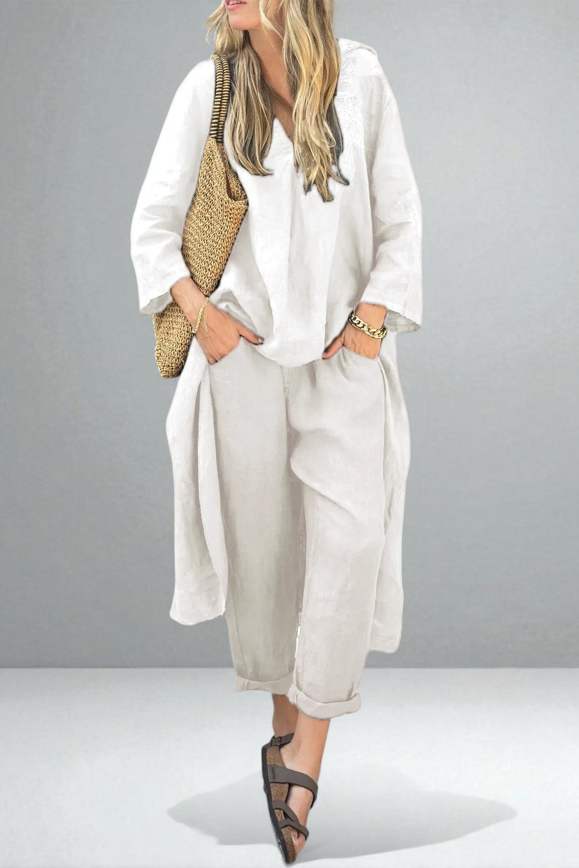 Liora — Linen-Blend Lounge Set with Breathable Comfort and Flowing Fit