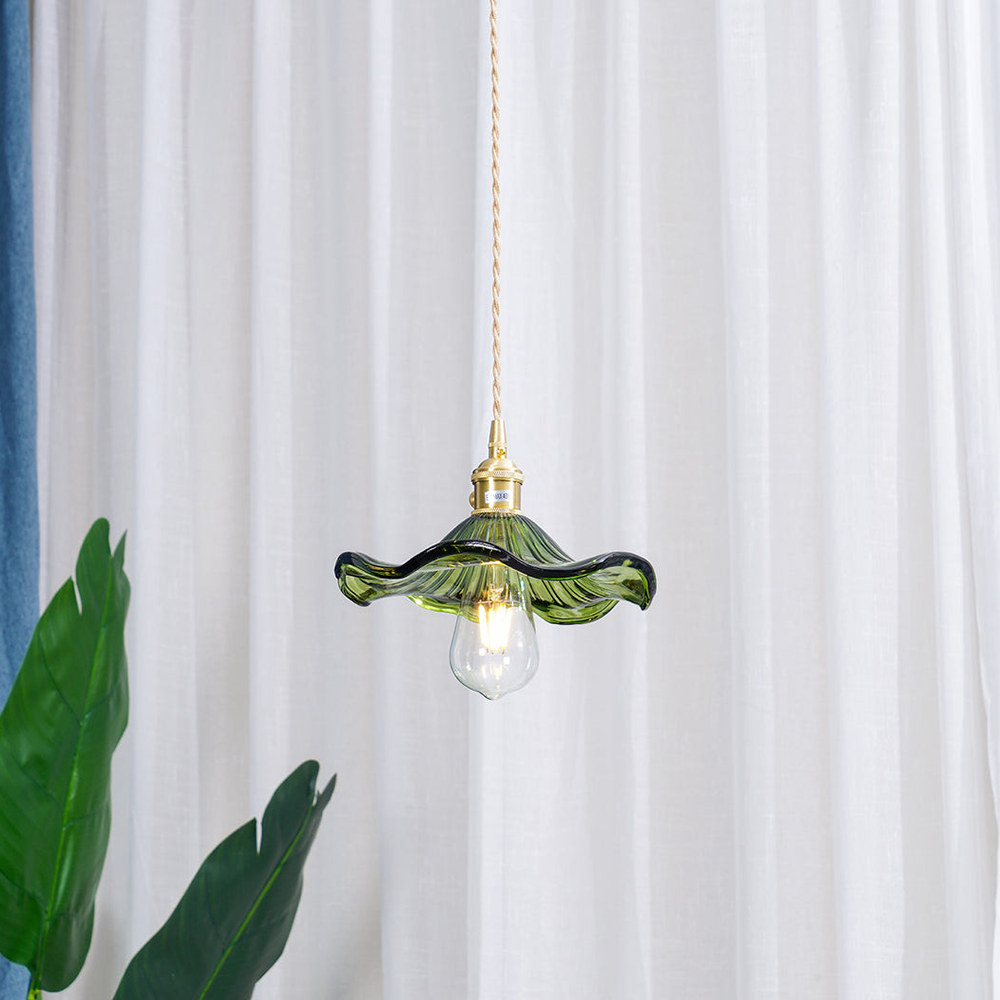 Liora — Floral Glass LED Pendant Light with Warm Glow