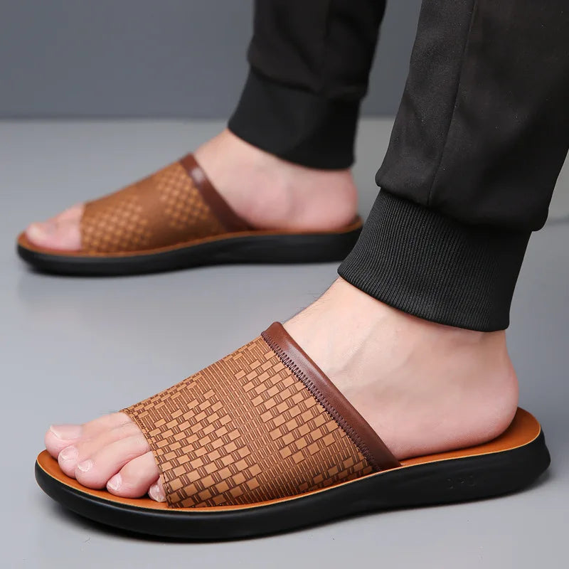 Calden — Premium Woven Leather Sandals with Cushioned Footbed