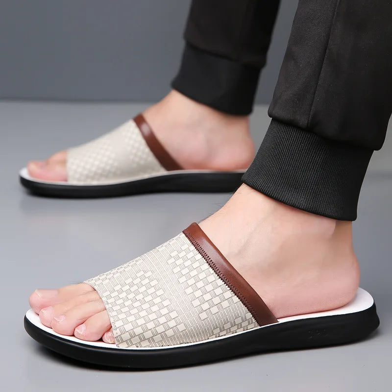 Calden — Premium Woven Leather Sandals with Cushioned Footbed