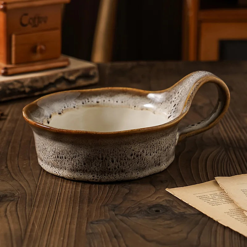 Lioren — Handcrafted Rustic Ceramic Oatmeal Bowl with Glazed Finish