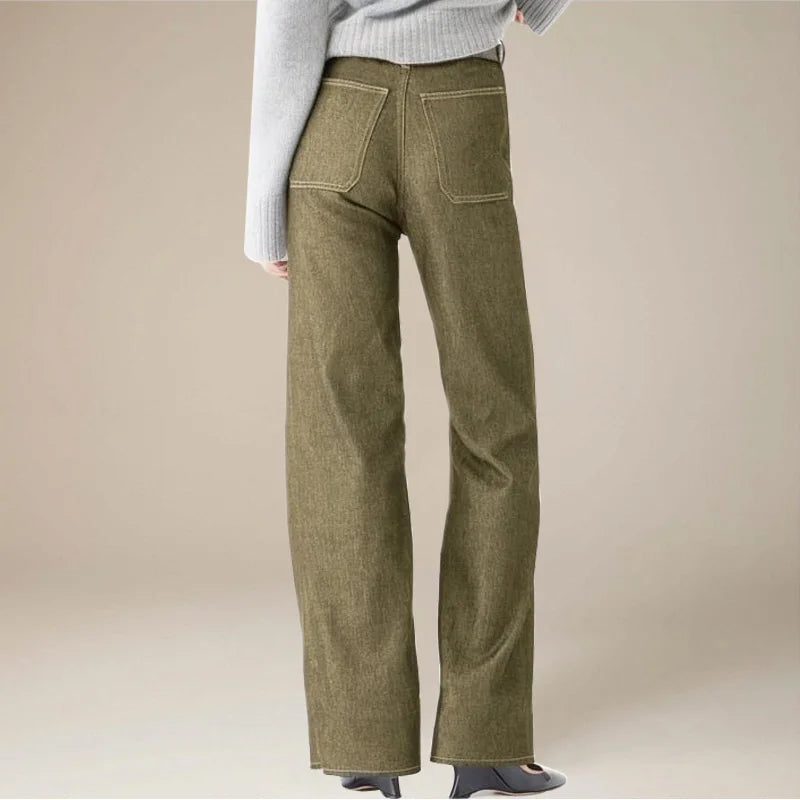 Liora Jeans — High-Waist Loose Denim Trousers with Stretch Fabric