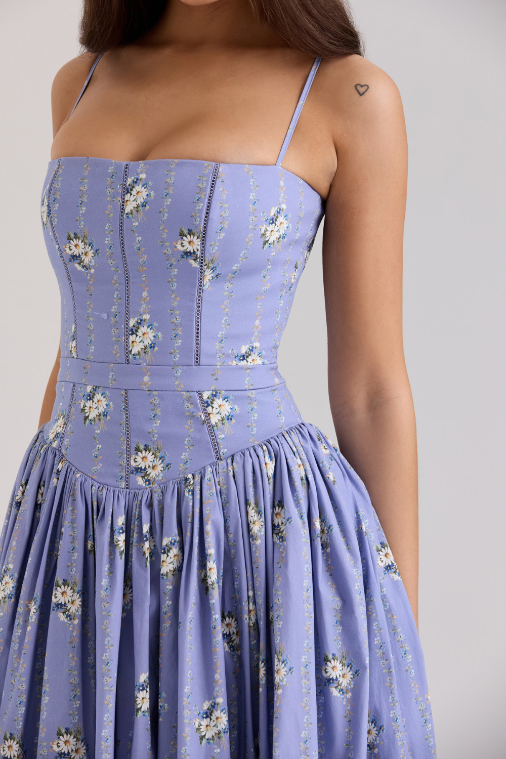 Norla — Cotton Midi Sundress with Vintage Rose Print