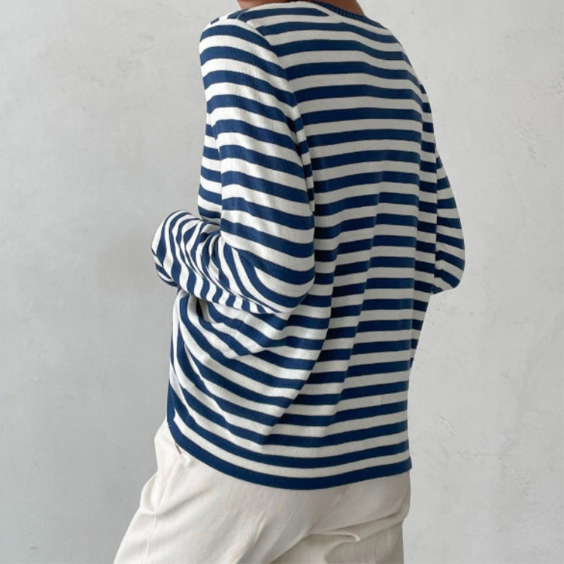 Niora — Organic Cotton Long Sleeve Shirt with Striped Design