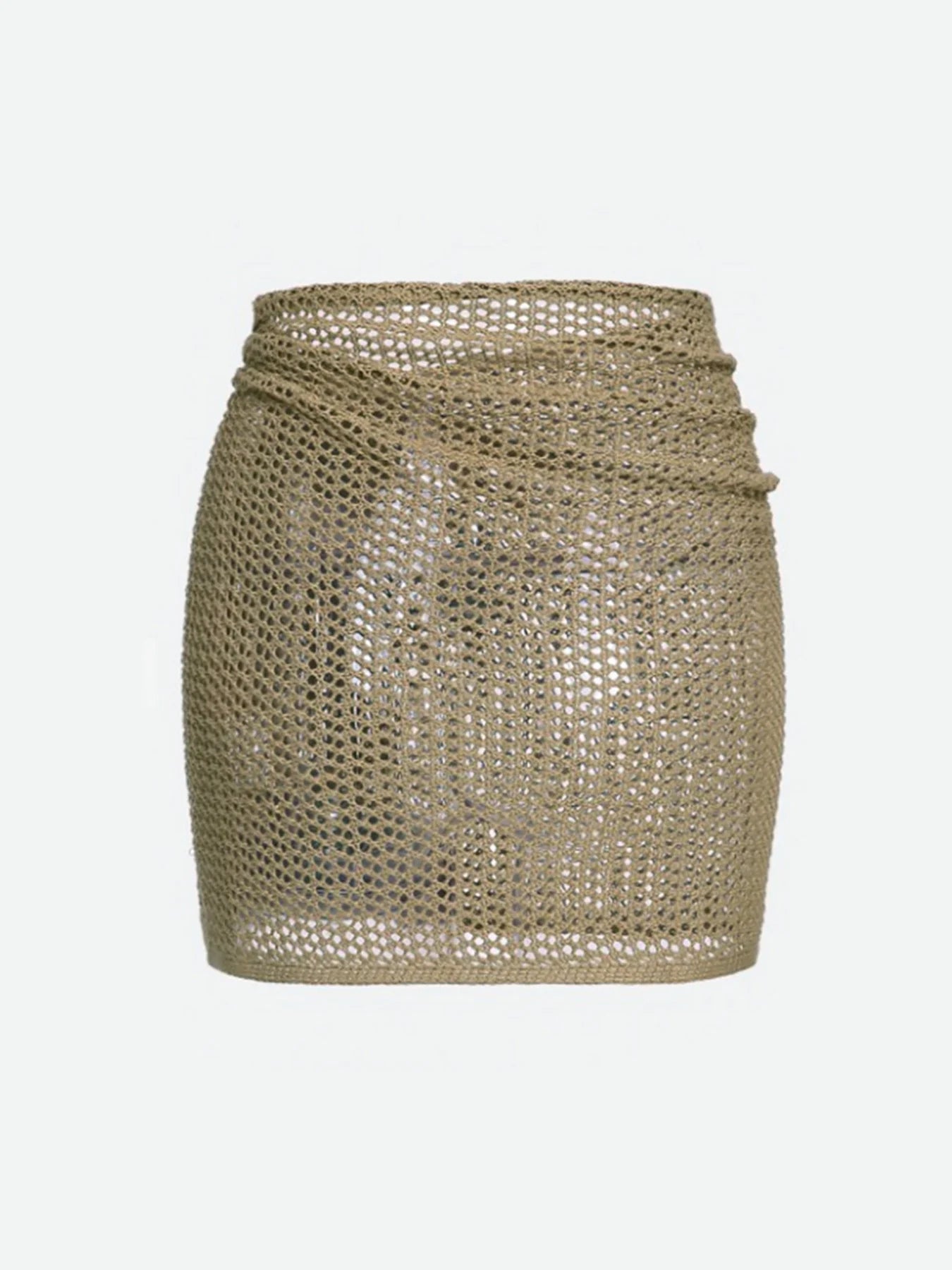 Elira Sheer Mesh Skirt — Lightweight Beach Cover-Up with Adjustable Tie
