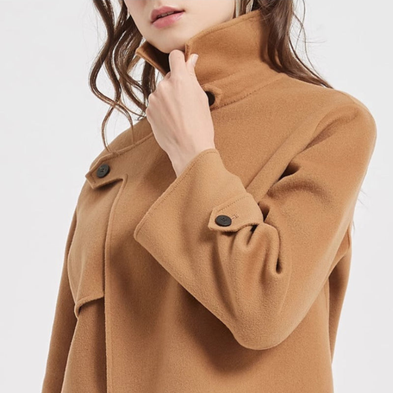 Brynna Wool Jacket — Cropped Wool Coat with Modern Structured Fit
