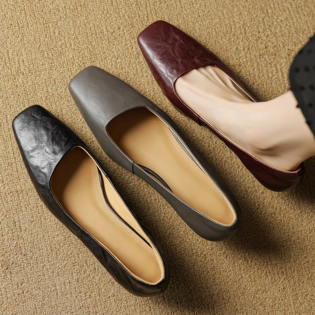 Alaris — Genuine Leather Kitten Heel Pumps with Cushioned Insole