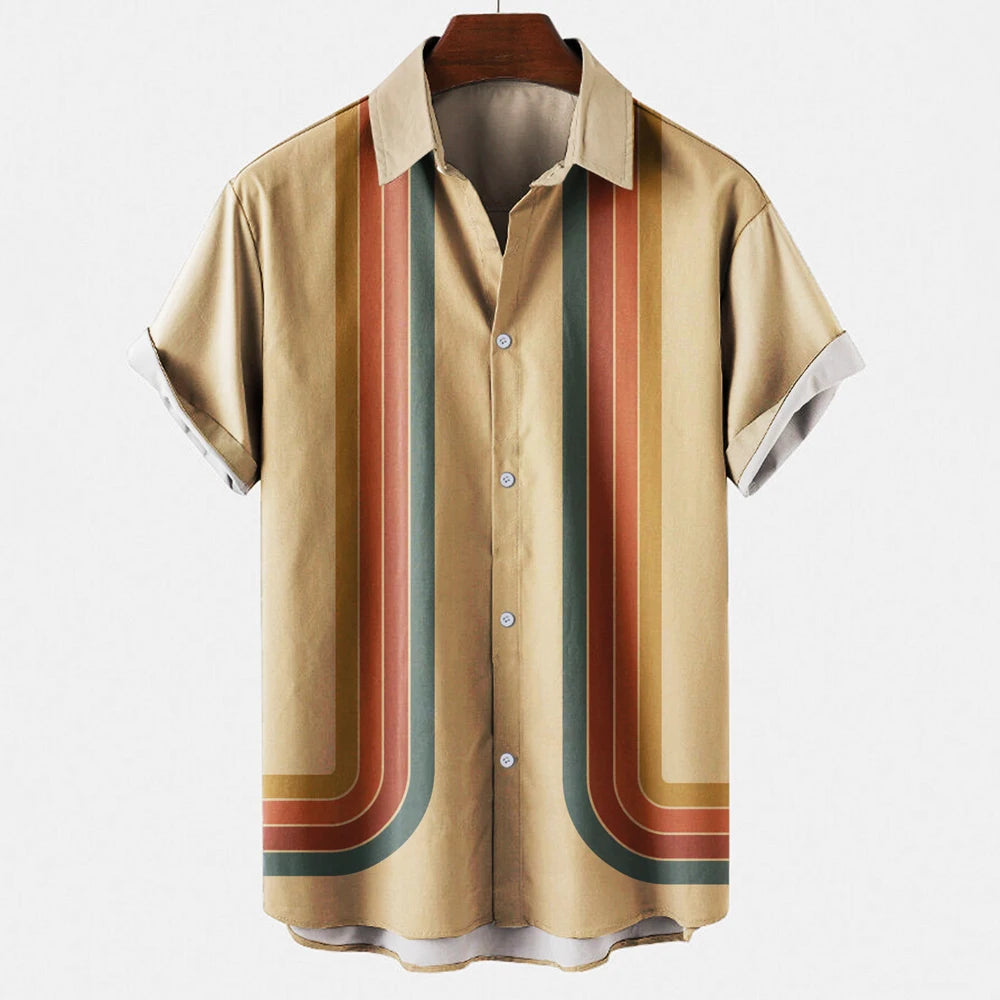 Terrico Linen Shirt — Breathable Summer Shirt with Retro Stripes