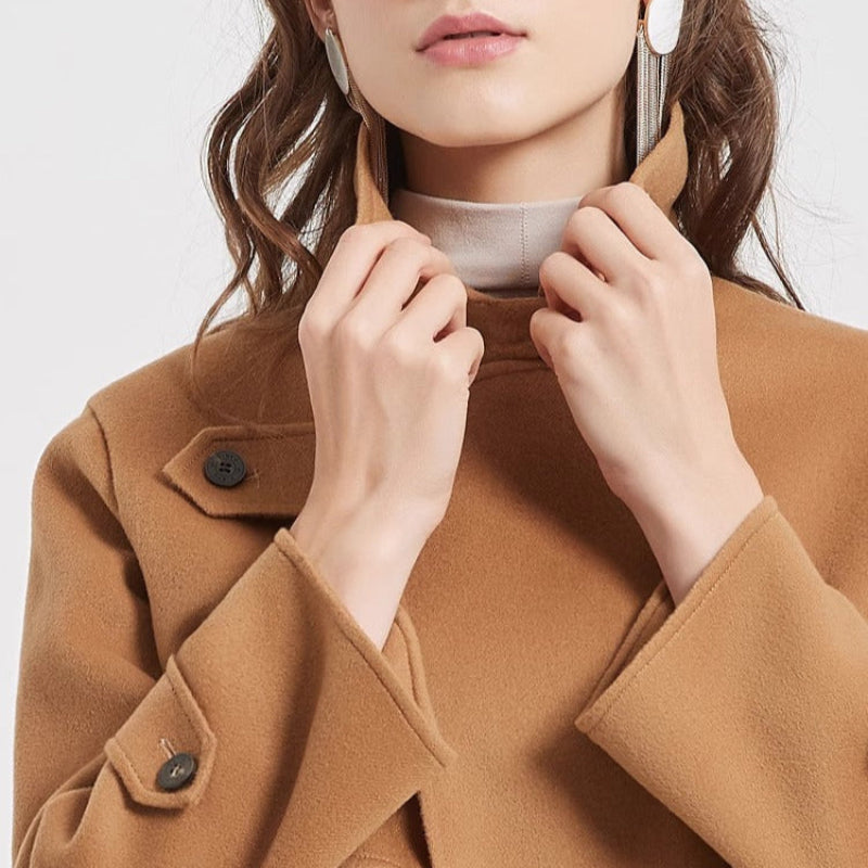 Brynna Wool Jacket — Cropped Wool Coat with Modern Structured Fit