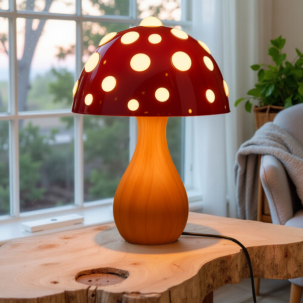 Lumenora — Adjustable Metal Mushroom Glow Lamp with 3 Light Modes