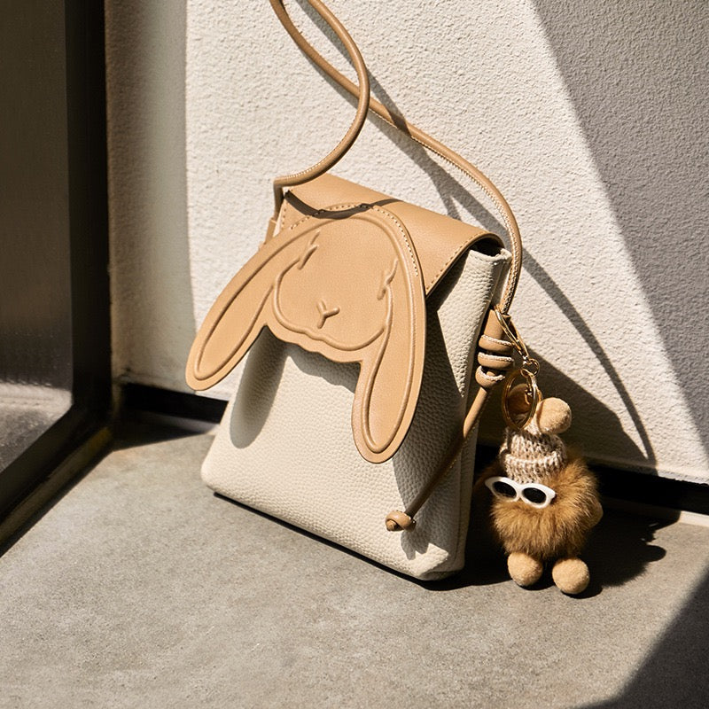 Liora — Women's Genuine Leather Mini Crossbody Phone Bag with Rabbit Design