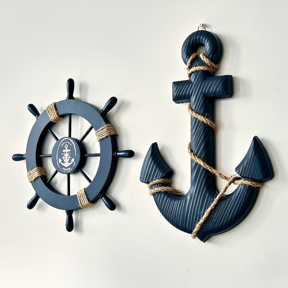 Marineris — Coastal Nautical Wall Decor Set with Hooks