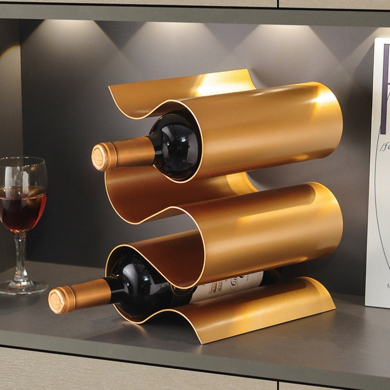 Virello — S-Shaped Metal Wine Rack with Modern Sculptural Design