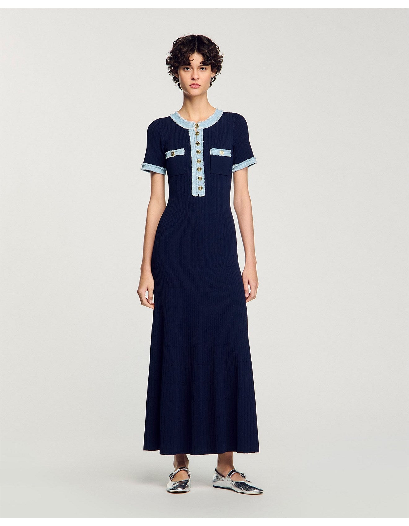 LumeLace™ Knit Denim Dress — Command Every Gaze with Effortless, Unstoppable Confidence