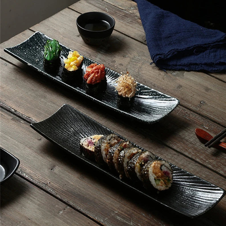 Liora — Minimalist Ceramic Sushi Plate with Elegant Design
