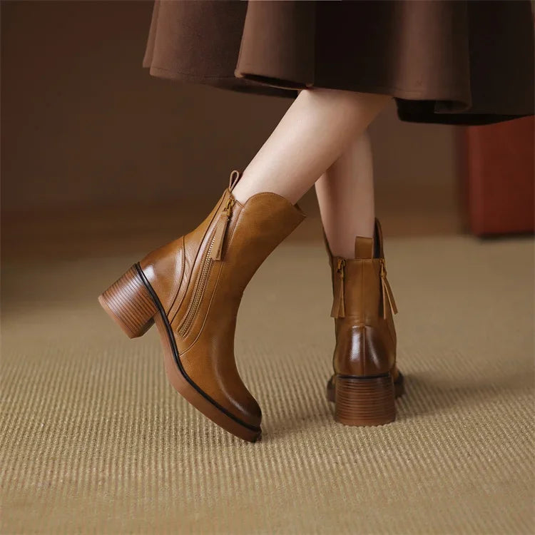 Elevon — Vegan Leather Ankle Boots with Double Side Zippers