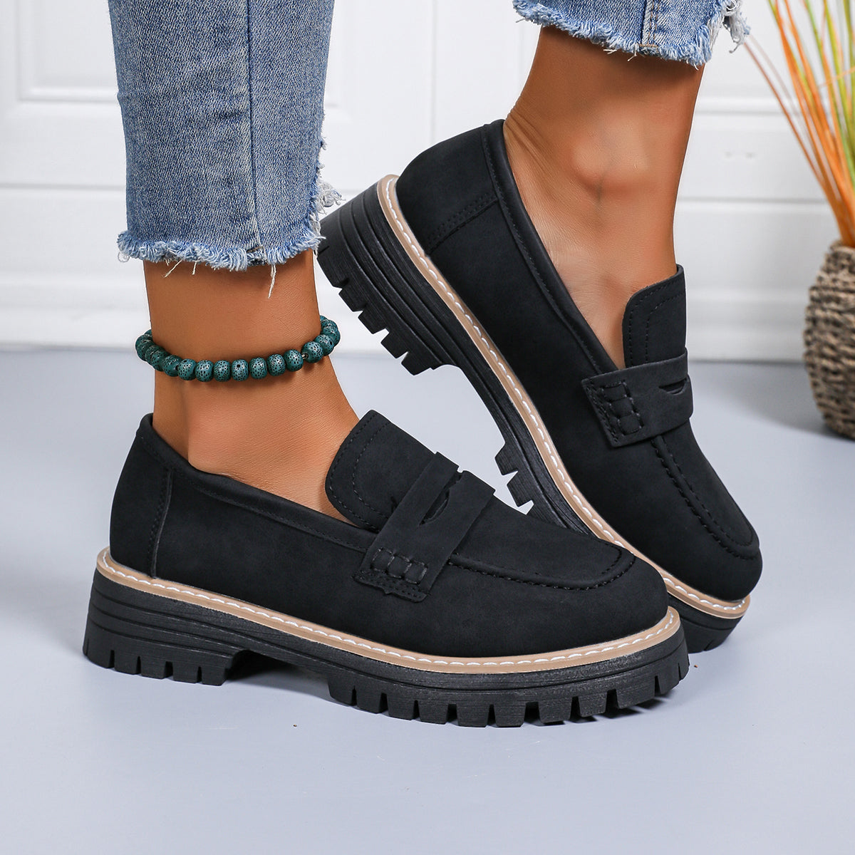 Norla Lugloafers — Chunky Sole Penny Loafers with Cushioned Comfort
