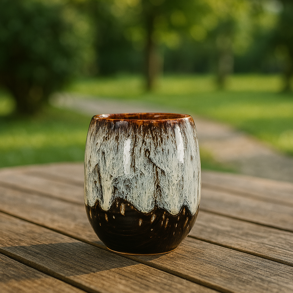 Norla — Handcrafted Ceramic Coffee Cup with Marble Finish
