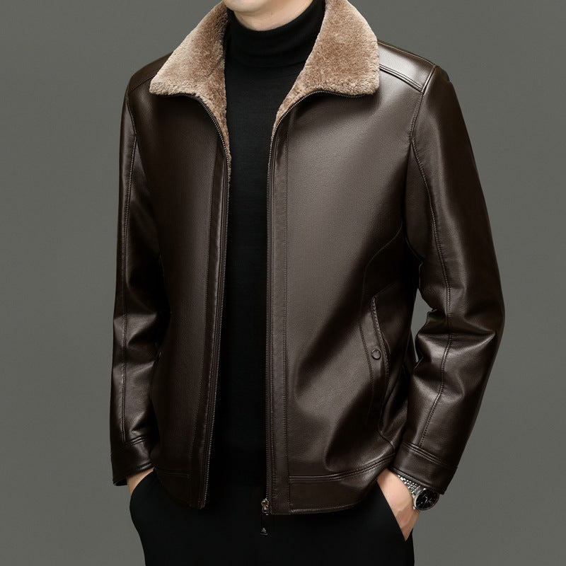 Mercer Leather Shearling Jacket — Premium Warm Leather Outerwear