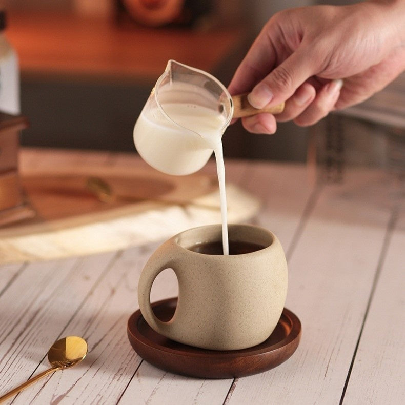 Norla — Handcrafted Ceramic Coffee Set with Bamboo Saucer