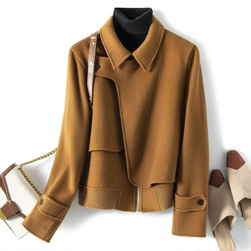 Brynna Wool Jacket — Cropped Wool Coat with Modern Structured Fit