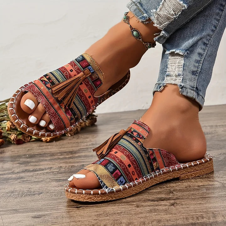 Nevara — Women's Boho Tassel Sandals with Cushioned Comfort