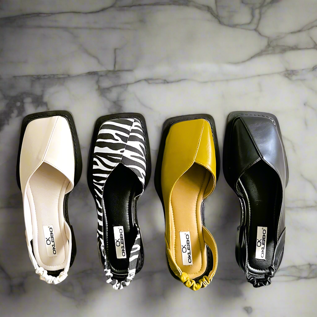 Renleya — Sculptural Slingback Flats with Eco Leather Upper