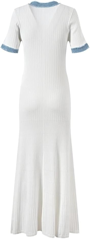 LumeLace™ Knit Denim Dress — Command Every Gaze with Effortless, Unstoppable Confidence
