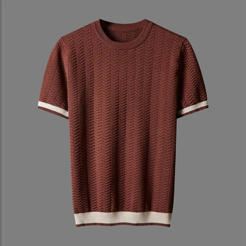 Chevron Jacquard Knit Tee™ — Own Every Moment with Vintage Swagger and Unstoppable Comfort