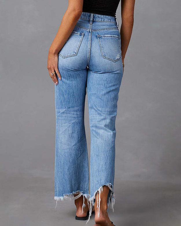 Mid-Rise Distressed Jeans™ — Hug Your Curves with Confidence That Turns Heads