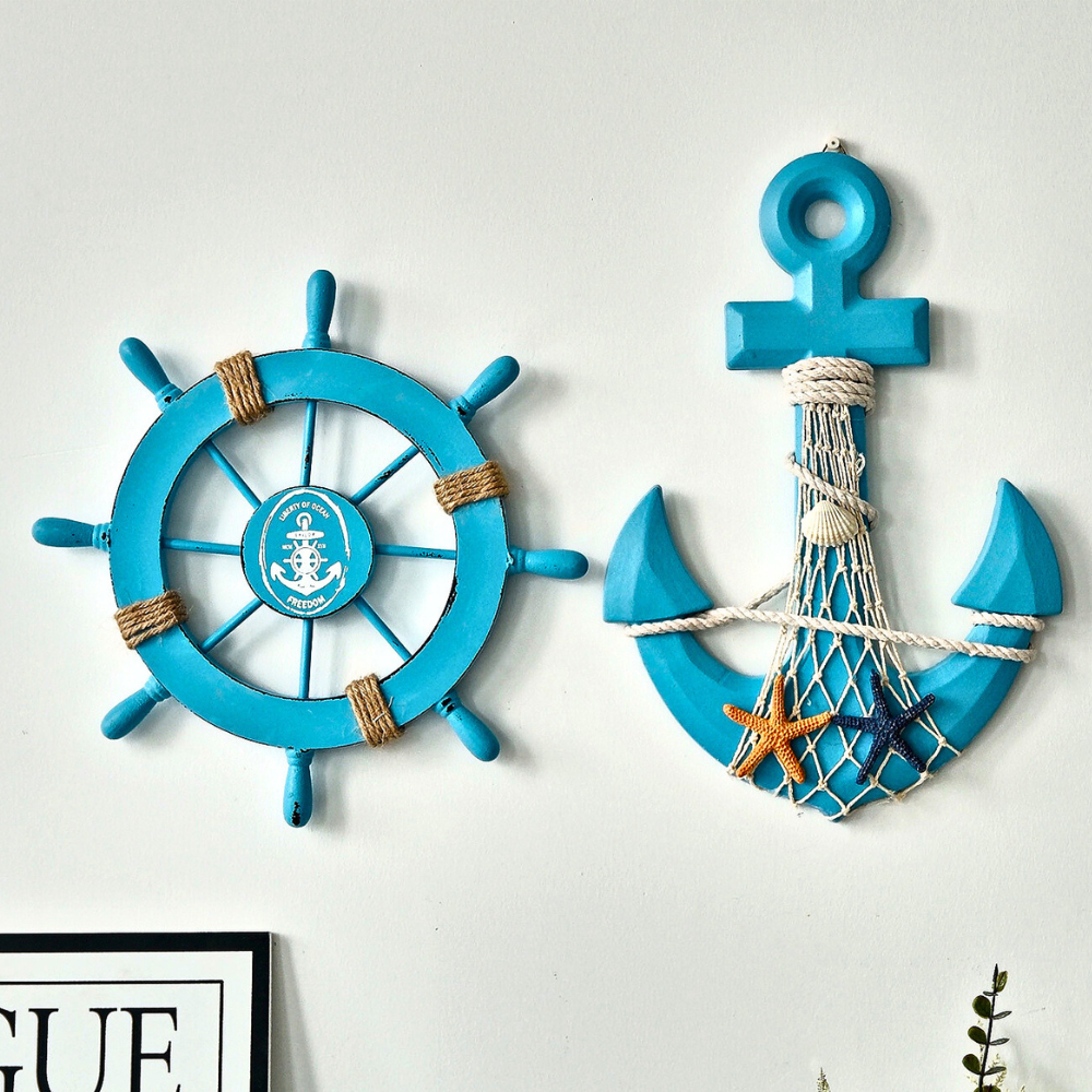 Marineris — Coastal Nautical Wall Decor Set with Hooks