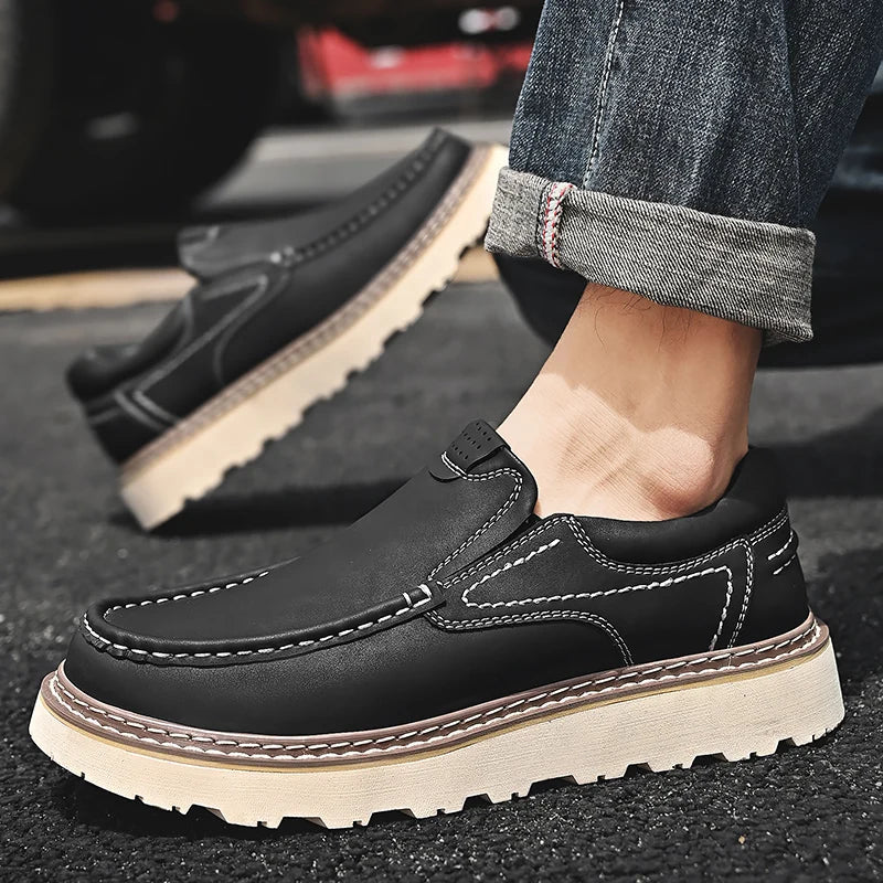 Elara — Genuine Leather Orthopedic Loafers with Slip-Resistant Sole