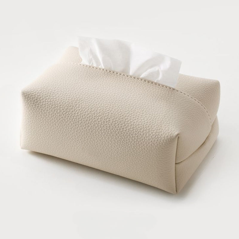 Larkon — Pebbled Faux Leather Tissue Holder with Minimalist Design
