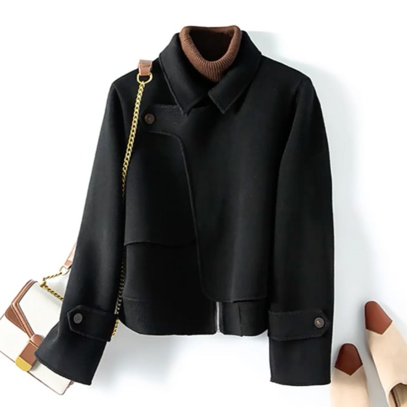 Brynna Wool Jacket — Cropped Wool Coat with Modern Structured Fit