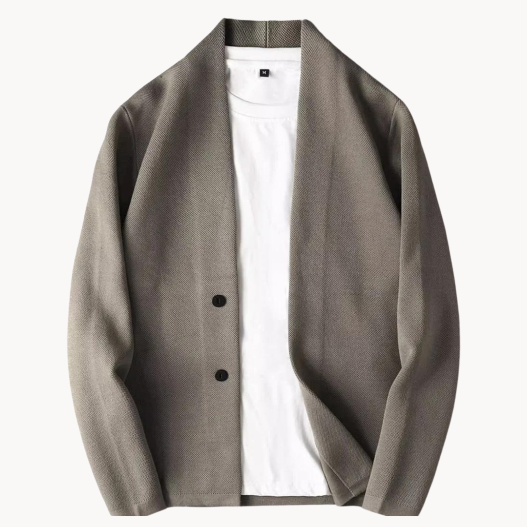 Larken Knit Cardigan — Slim-Fit Polyester Blend Sweater for Cooler Days