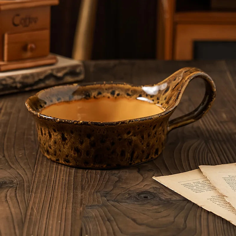 Lioren — Handcrafted Rustic Ceramic Oatmeal Bowl with Glazed Finish