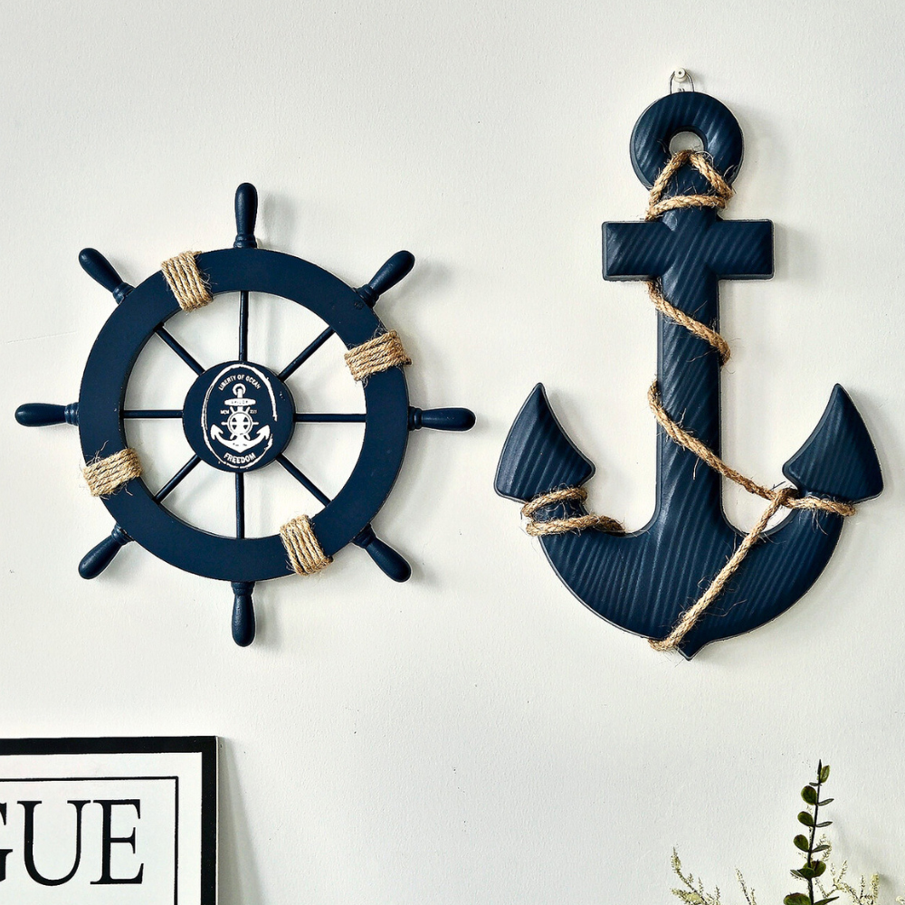 Marineris — Coastal Nautical Wall Decor Set with Hooks