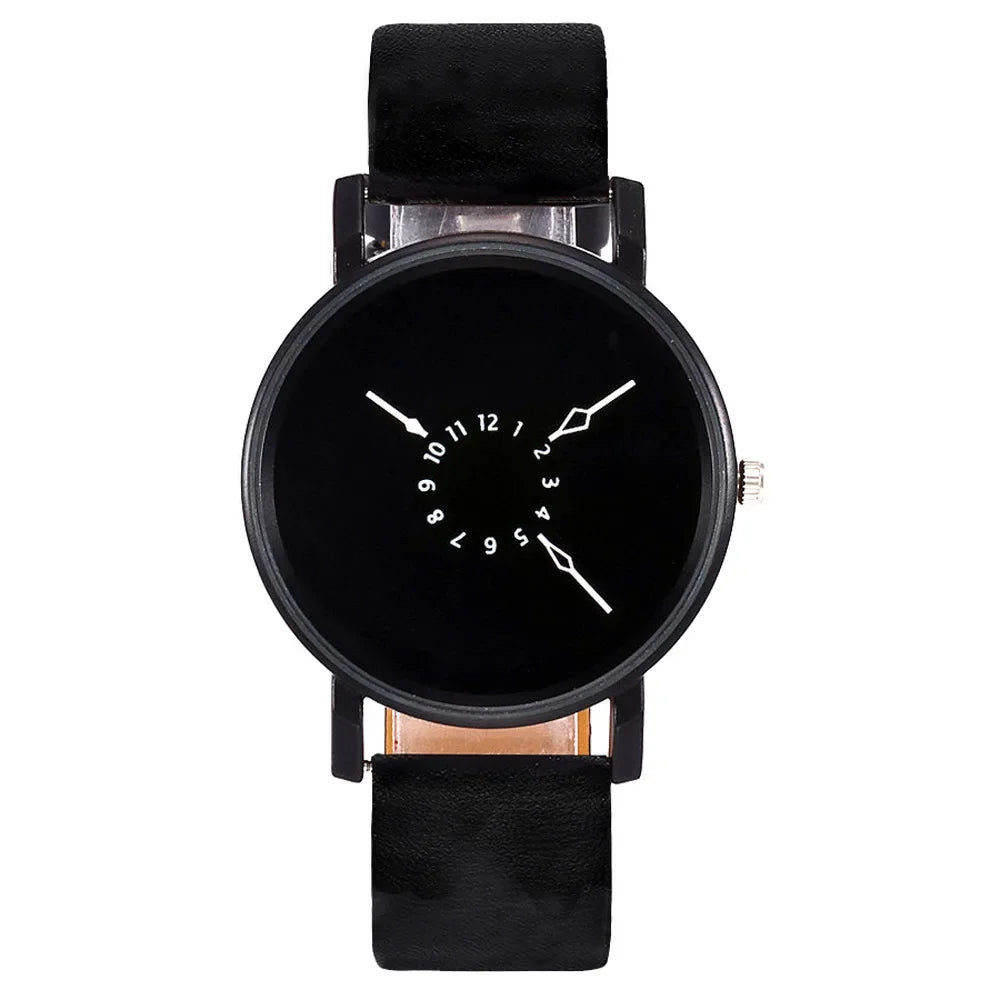 Lumenor — Modern Minimalist Leather Strap Watch with Dual-Dial Face